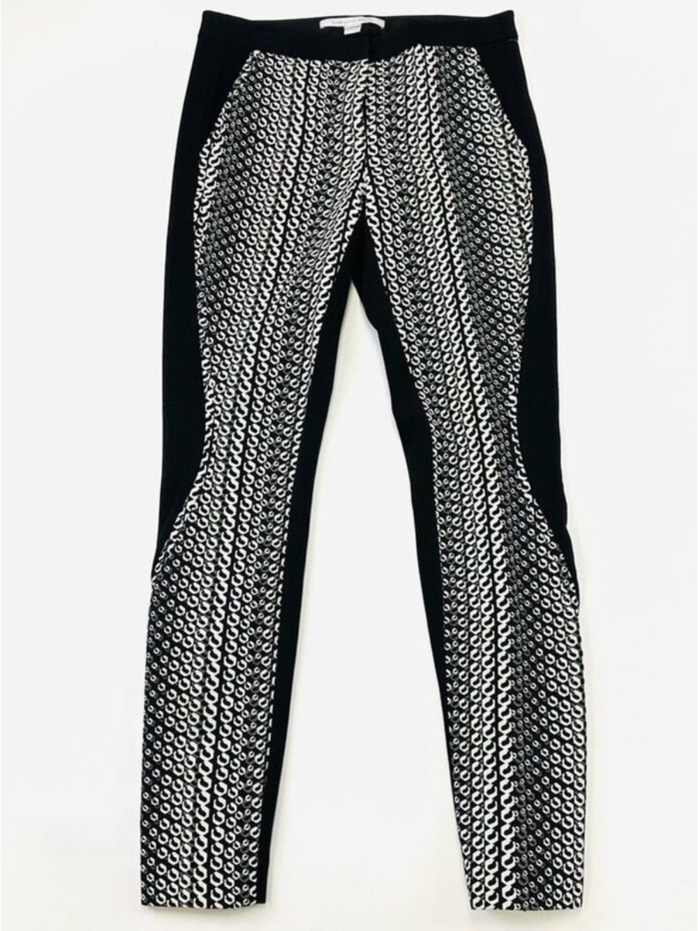 Diane von Furstenburg slim leg ponte jersey zip front pant Size 6 Minimalist